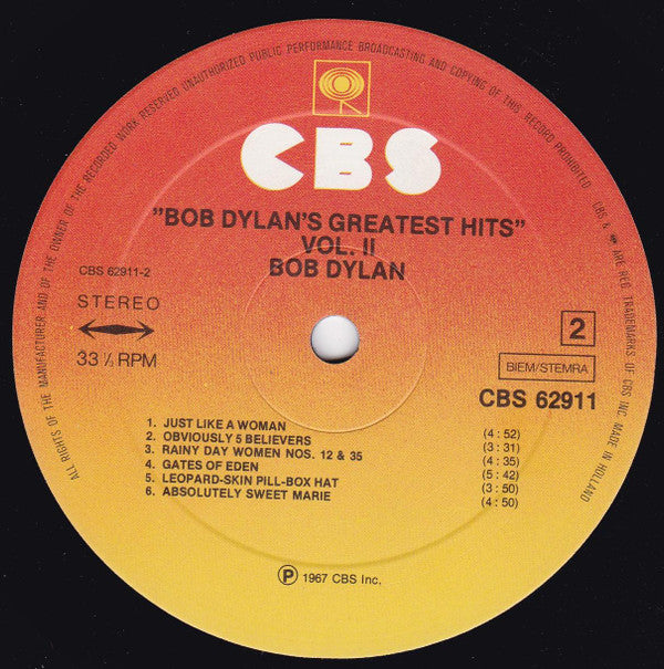 Bob Dylan : Bob Dylan's Greatest Hits 2 (LP, Comp, RE)