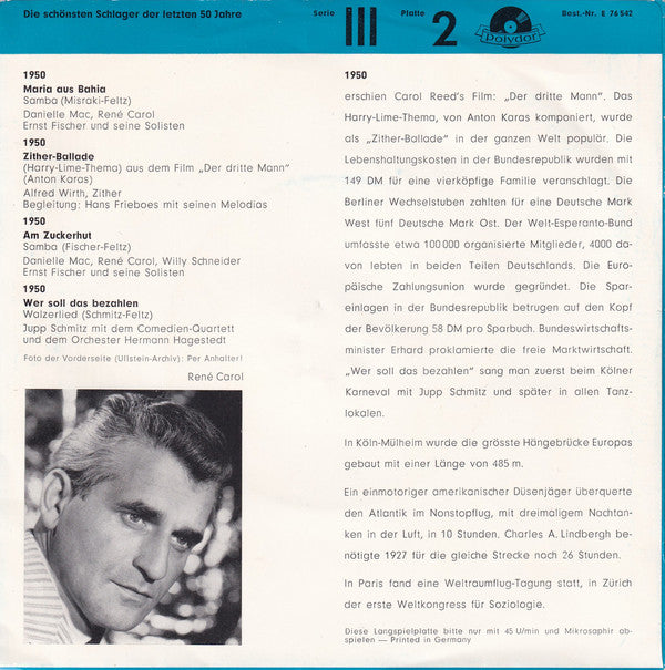 Various : Die Schönsten Schlager Der Letzten 50 Jahre - Serie III, Platte 2 (7", Comp, Mono, Club)