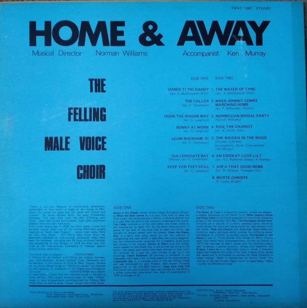 Felling Male Voice Choir : Home & Away (LP, Album)
