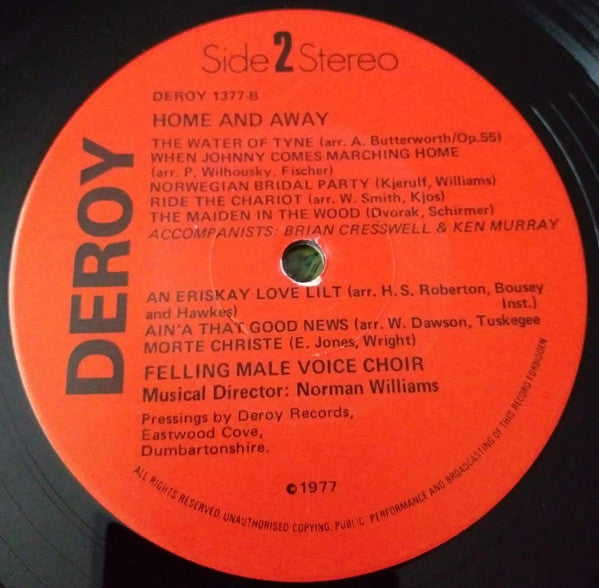 Felling Male Voice Choir : Home & Away (LP, Album)