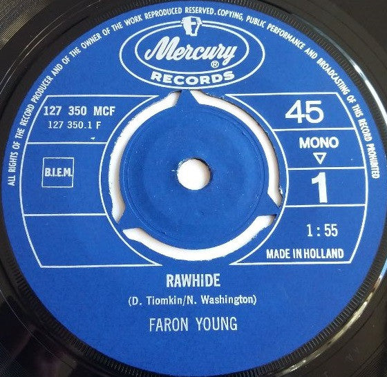 Faron Young : Rawhide / Bonanza (7", Single, Mono)