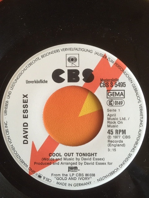 David Essex : Cool Out Tonight / Yesterday In L.A. (7", Single, Promo)