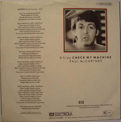 Paul McCartney : Waterfalls (7", Single)