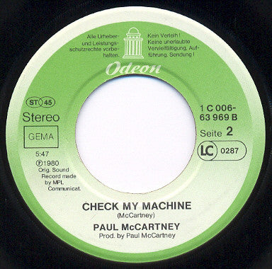 Paul McCartney : Waterfalls (7", Single)