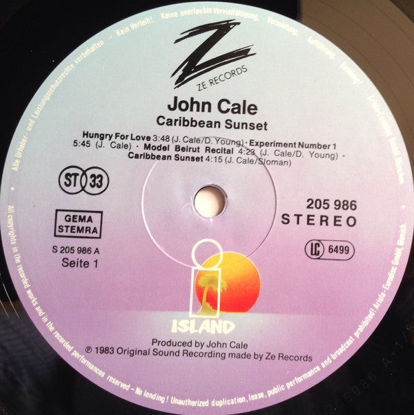 John Cale : Caribbean Sunset (LP, Album)