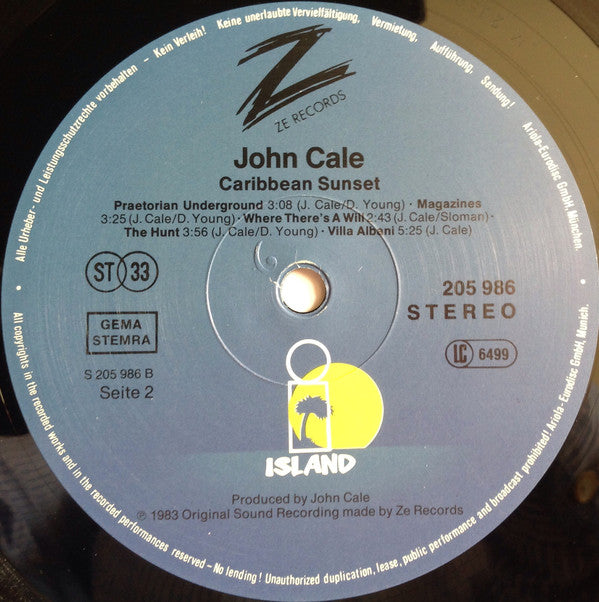 John Cale : Caribbean Sunset (LP, Album)