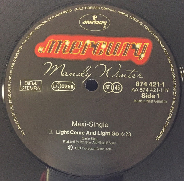 Mandy Winter : Light Come And Light Go (12")