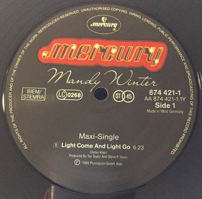 Mandy Winter : Light Come And Light Go (12")