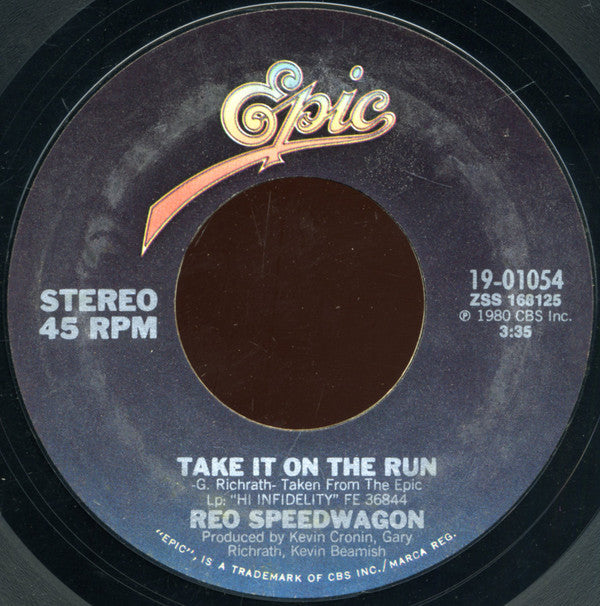 REO Speedwagon : Take It On The Run (7", Single, Styrene)