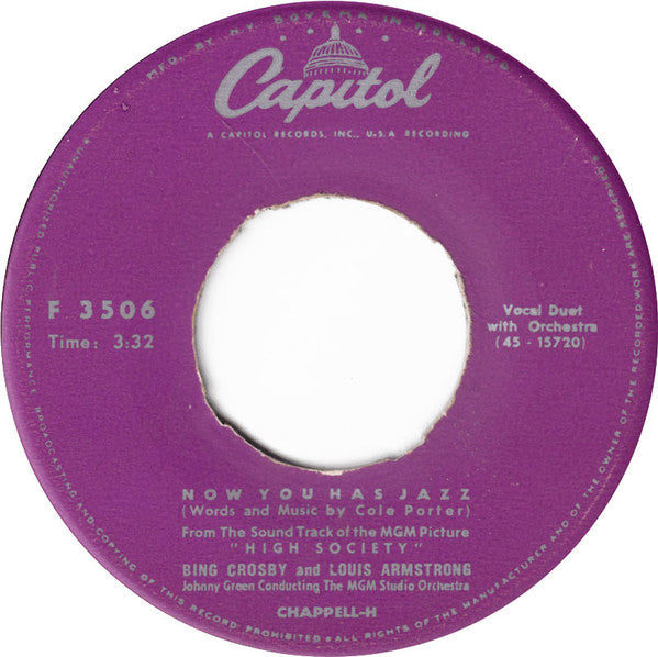 Louis Armstrong And His Band / Bing Crosby : High Society Calypso (7")