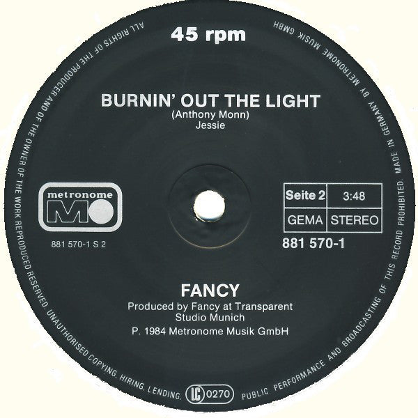 Fancy : Get Lost Tonight (12", Maxi)