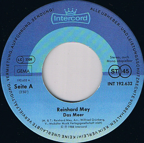Reinhard Mey : Das Meer (7", Single)