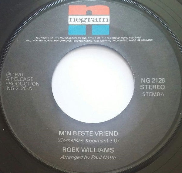 Roek Williams : M'n Beste Vriend (7", Single)