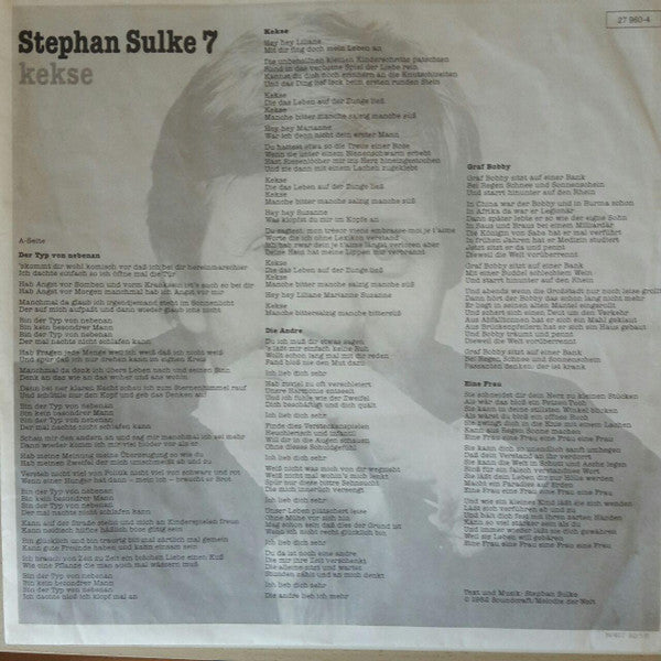 Stephan Sulke : Stephan Sulke 7 - Kekse (LP, Album, Club)
