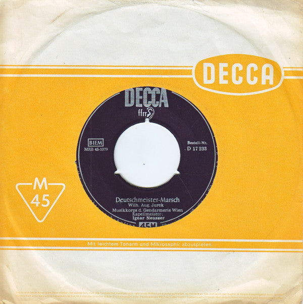 Gendarmeriemusik des L.G.K. Wien : Deutschmeister-Marsch / Radetzky-Marsch (7", Single)