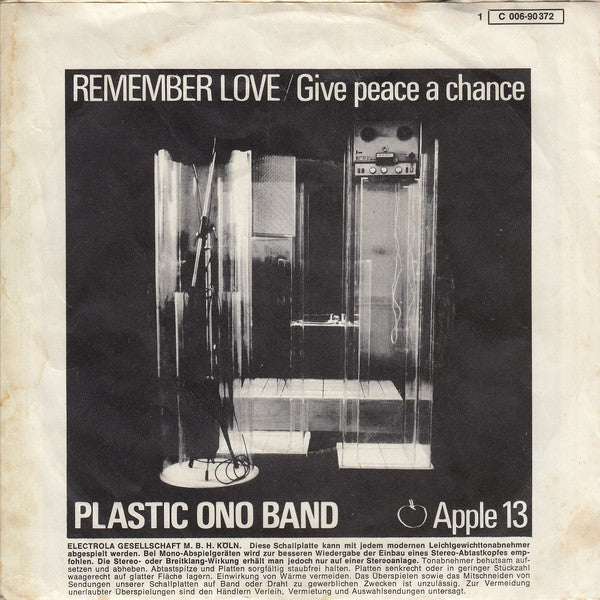 Plastic Ono Band* : Give Peace A Chance (7", Single, M/Print)