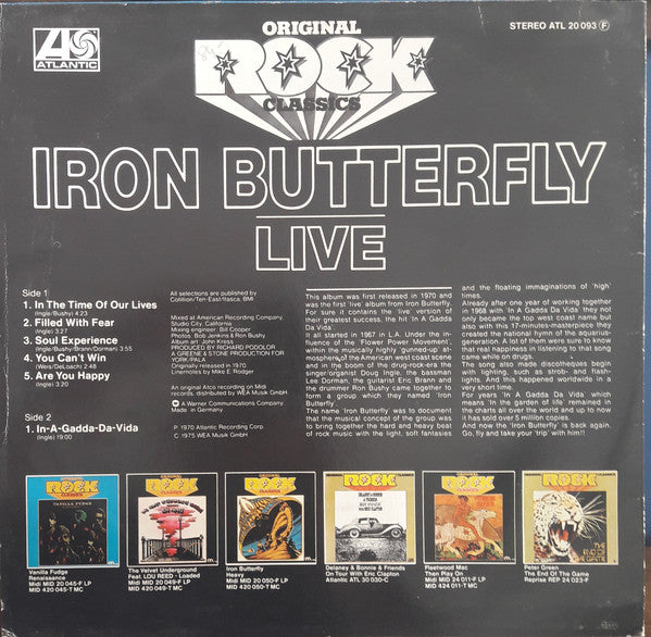 Iron Butterfly : Live (LP, Album, RE)