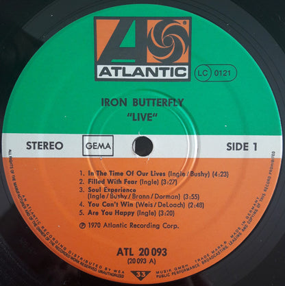 Iron Butterfly : Live (LP, Album, RE)