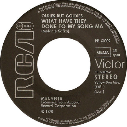 Melanie (2) : What Have They Done To My Song Ma / Nickel Song (7", Single)