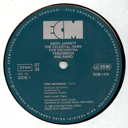 Keith Jarrett : The Celestial Hawk - For Orchestra, Percussion And Piano (LP, Album)