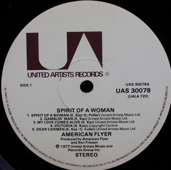 American Flyer : Spirit Of A Woman (LP, Album)