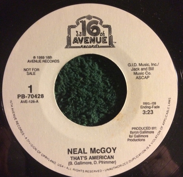 Neal McCoy : That's American (7", Promo)