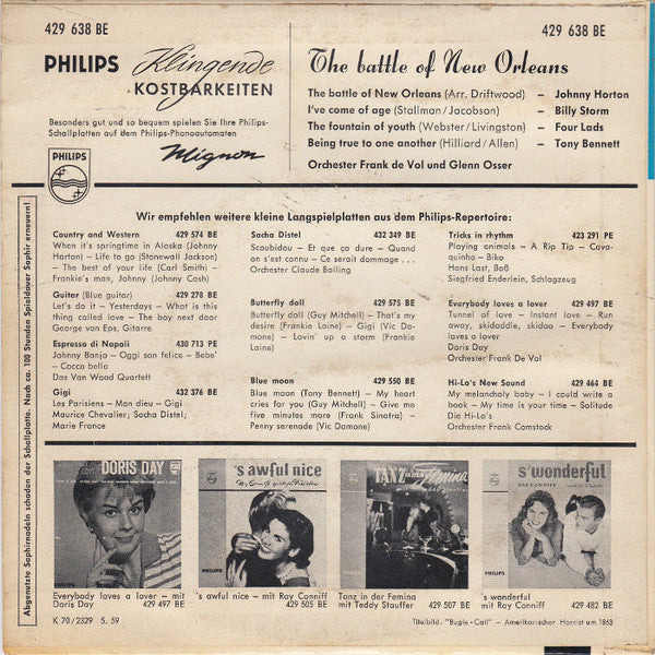 Johnny Horton : The Battle Of New Orleans (7", EP)