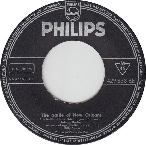 Johnny Horton : The Battle Of New Orleans (7", EP)