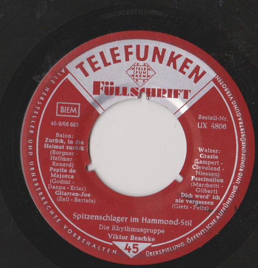 Die Rhythmusgruppe Viktor Reschke : Spitzenschlager Im Hammond-Still (7", EP)