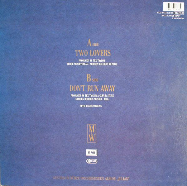 Mandy Winter : Two Lovers (12", Maxi)