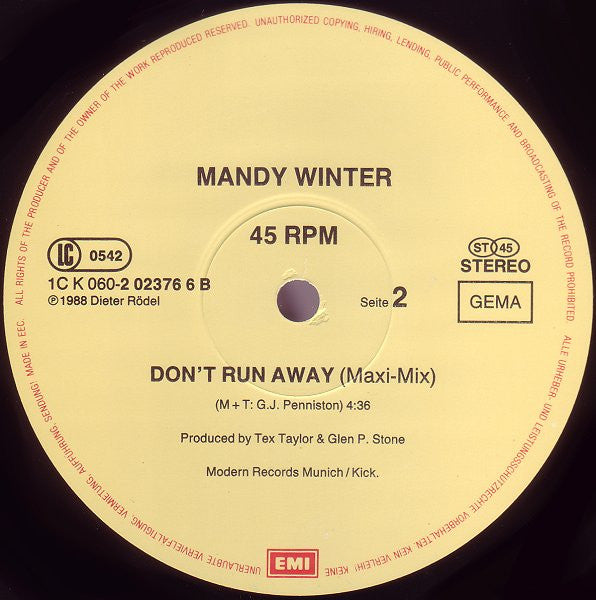 Mandy Winter : Two Lovers (12", Maxi)