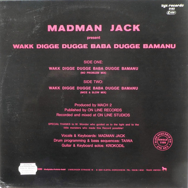 Madman Jack : Wakk Digge Dugge Baba Dugge Bamanu (12")