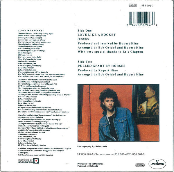 Bob Geldof : Love Like A Rocket (7", Single)