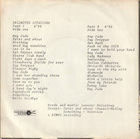 Café Crème : Unlimited Citations (7", Single)