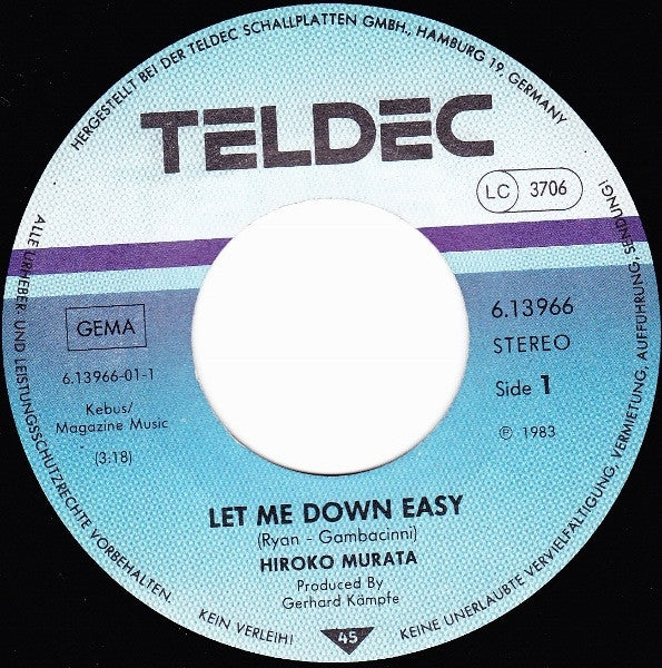 Hiroko Murata : Let Me Down Easy (7", Single)