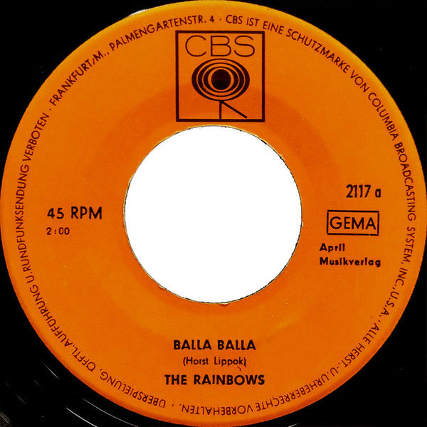 The Rainbows : Balla Balla (7", Single, Club)