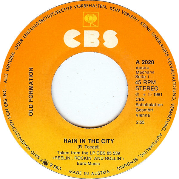 Old Formation : Rain In The City / Bip Bop Boom (7", Single)