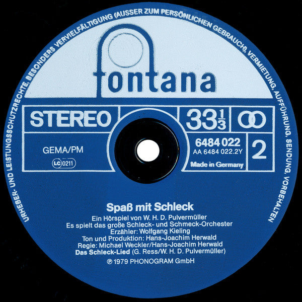 W.H.D. Pulvermüller : Spaß Mit Schleck (LP)