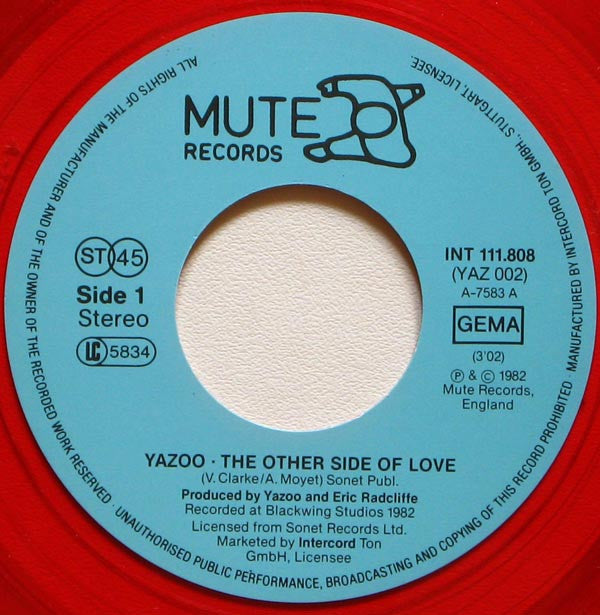 Yazoo : The Other Side Of Love (7", Single, Red)