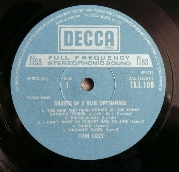 Thin Lizzy : Shades Of A Blue Orphanage (LP, Album, Gat)