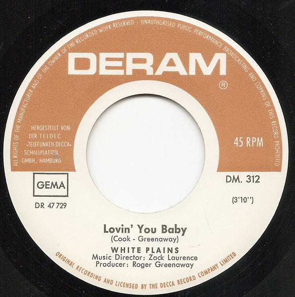 White Plains : Lovin' You Baby (7", Single)