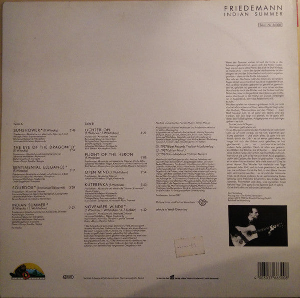 Friedemann : Indian Summer (LP, Album)