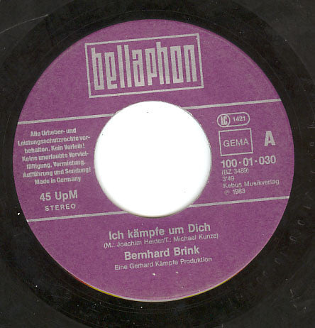 Bernhard Brink : Ich Kämpfe Um Dich (7", Single)