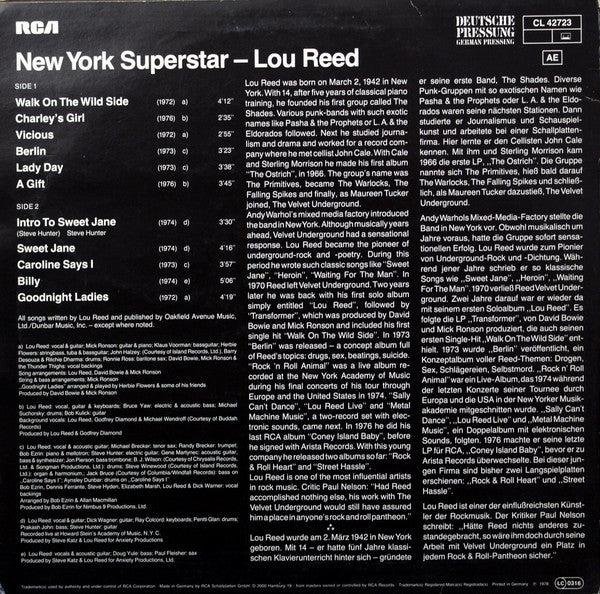 Lou Reed : New York Superstar (LP, Comp)