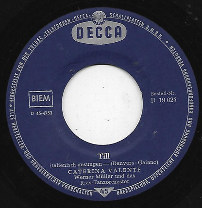 Caterina Valente : Till / Personalità (7", Single)