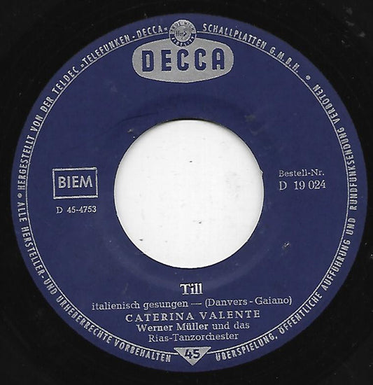 Caterina Valente : Till / Personalità (7", Single)