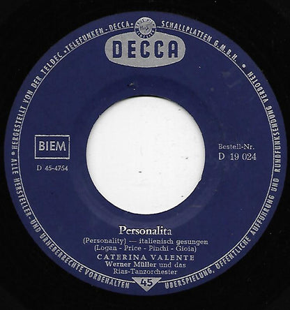 Caterina Valente : Till / Personalità (7", Single)