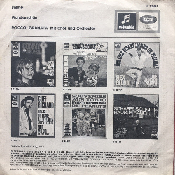 Rocco Granata : Salute / Wunderschön (7", Single)