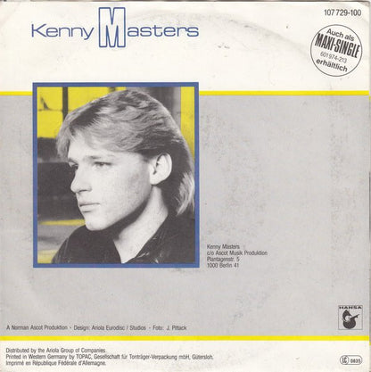 Kenny Masters : Time To Fly (Sing My Song) / It's Not A Game (7", Single)