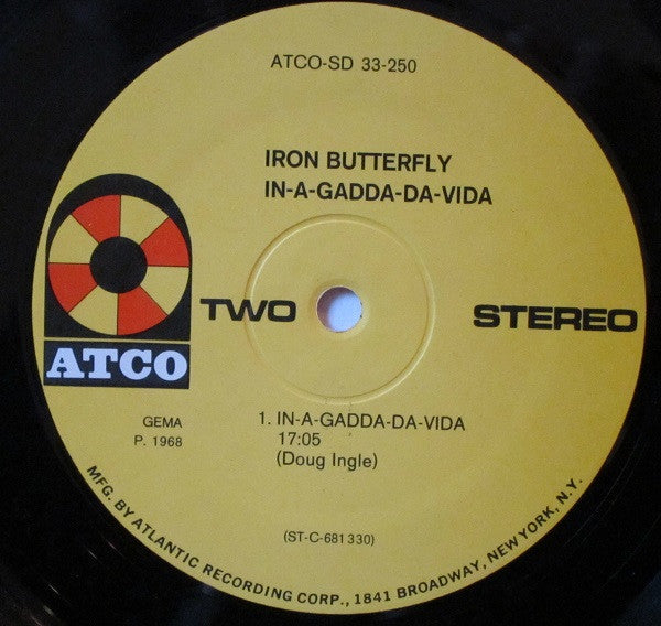 Iron Butterfly : In-A-Gadda-Da-Vida (LP, Album, RP)